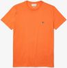 Lacoste T shirt col rond en jersey de coton pima uni , Oranje, Heren online kopen